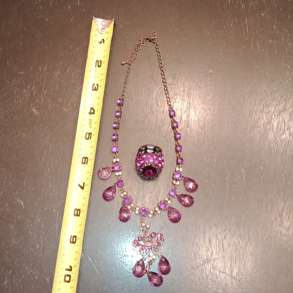 HP!! EUC 2 Piece Vintage Jewelry Set! Ring & Necklace! - Picture 5 of 8